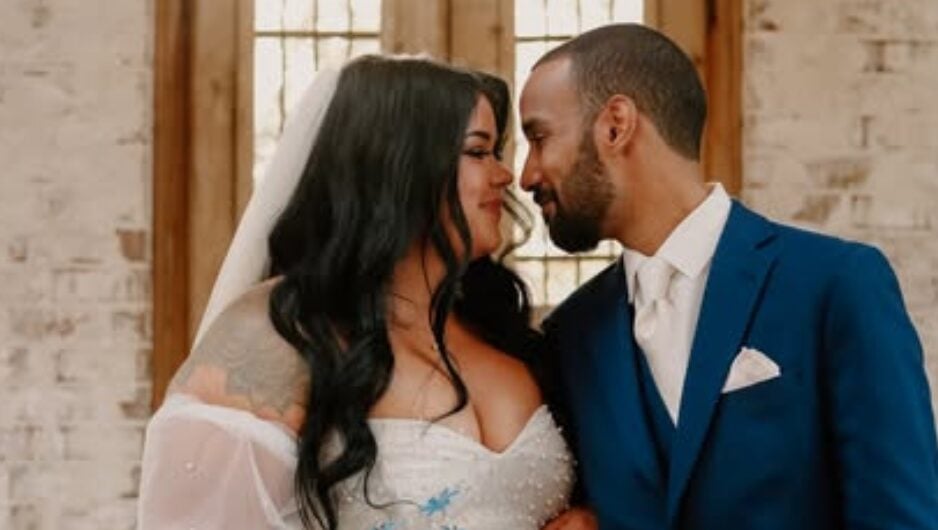 Keri and Brandon sharing a close moment